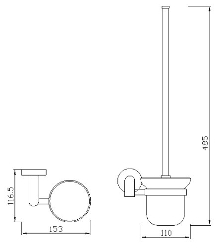 VELMA – 171094 – Schicke Toilettenbürsten-Garnitur aus unserer Serie Salerno in einem zeitlos modernen Design – Hochglanz verchromtes Messing – Kein Plastik – 100 % rostfrei – Hochwertige Qualität ! - 2