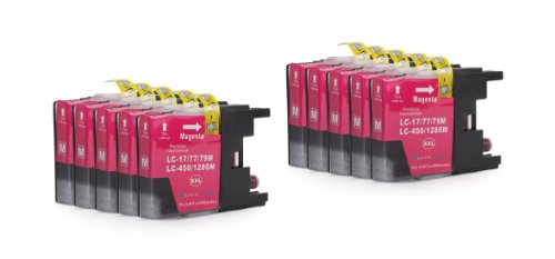 10x magenta XL Patronen kompatibel zu Brother LC1280M für Brother MFC-J5910DW, MFC-J6510DW, MFC-J6710DW, MFC-J6910DW