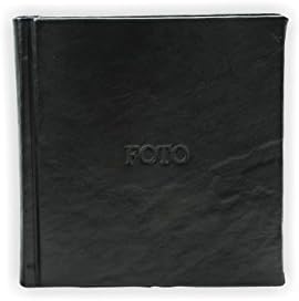 Photo Album Instax, Bound in Leather, for Polaroid Photos, Black, H15xL15, Polar Collection, Hand Made in Italy by Legatoria Toscana, Tuscan Handcrafted