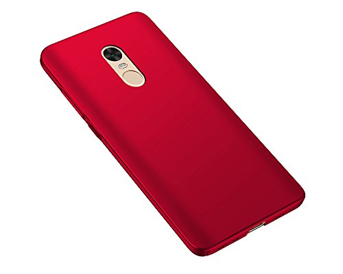 EIISSION Xiaomi Redmi Note 4X Funda Ultra Ligero Suave Mate Sedoso Pintura PC Fundas Carcasa Case Cover Protectora de m  viles telefon  a  Rojo 