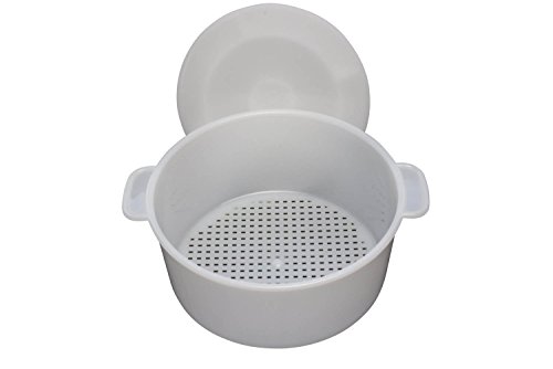 Hochwertige Käseform mit Druckzylinder | Für Käseleibe bis zu 1,2kg | D=150mm, Höhe=70mm | Stabil und dickwandig – Für Dauereinsatz geeignet (Käseform) - 5