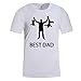 Produktbild BHYDRY Herren Sommer Casual Print Kurzarm T-Shirt Geschenk für die weltbesten DAD TopsX-Large,Weiß