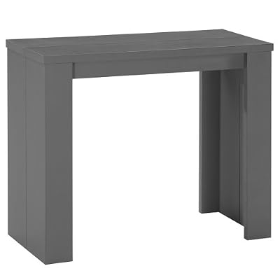 Menzzo AT9011 Contemporain Brookline Table Console Bois Gris Mat 40/90/140/190 x 90 x 76,5 cm