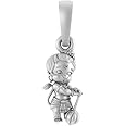 Akshat Sapphire Sterling Silver (92.5% purity) God Hanuman Pendant for Men & Women Pure Silver Lord Bajrang Bali Locket for Good Health & Wealth