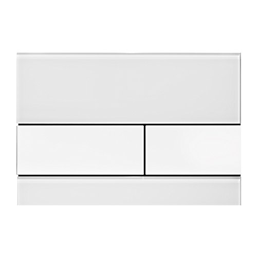Tece WC- Betätigungsplatte square, Zweimengentechnik, 1 Stück, glas weiß / tasten weiß, 9.240.800