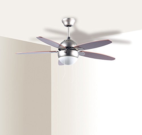 Sichler Haushaltsgeräte Deckenventilator VT-597 mit Holzflügeln und Beleuchtung, Ø 92 cm - 6