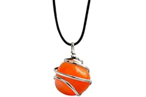 ABHISUBYA Tumbled Stone Necklace - Crystal Healing Stones - Necklace Pendant - Chakra Stone - Healing Stones Jewellery - Lucky Stones - Spiritual Gifts - Gemstone