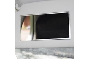 AOSONG Car Cosmetic Mirror Stainless Steel Car Visor Mirror, Self-Adhesive Seatback Makeup Mirror, Portable Car Vanity Mirror For Sun Visor And Car Seat Back, 150X80mm