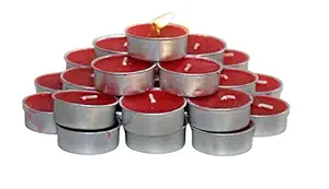 Pure Source India Metal Tea Light Candle, Pack of 25, Rose