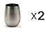 Produktbild RSVP 18oz WINE GLASS/GOBLET Stemless Stainless Steel for Cold Drinks (2-Pack)