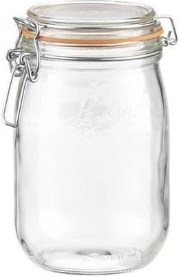 Le Parfait French Glass Canning Jar with 85mm Gasket and Lid - 1 Liter by Home Naturals