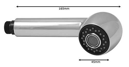 Sanlingo Ersatz Brausekopf Geschirrbrause mit 2 Strahlarten und Antikalk Noppen Chrom - 3