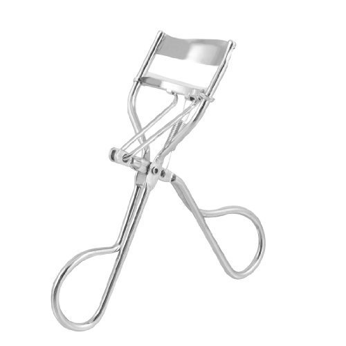 Silver Tone Cosmetic Tool Metal Handle Tension Spring Eyelash Curler