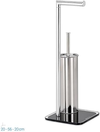 Floor Lamp Black Glass Toilet Brush Holder Towels Mod. Zero