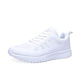 Absatzform: Flach. Orktree Damen Sneaker Fitness Laufschuhe Sportschuhe Schnüren Running Schuhe Herren Ultra-Light Turnschuhe, Weiß, 39 EU