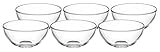 cuenco de oro Ahorro de espacio Leonardo 066326 Cucina - Juego de 6 Cuencos 14 cm, Cristal, Transparente, 14 x 14 x 6.5 cm, 6 Unidades