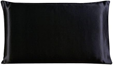 MSSilk “Sleep Like a Baby” 19 Momme All Mulberry Silk Pillowcase-Zipper Closure (Single Standard 50 x 75cm, Black)