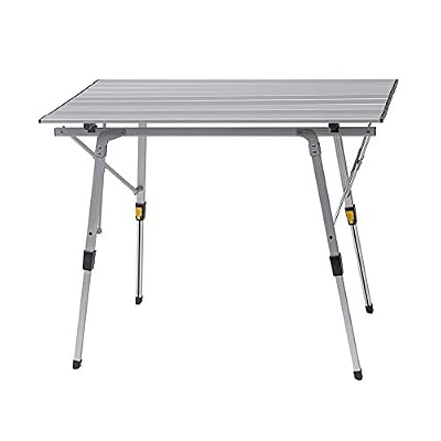 WOLTU CPT8129sb Table de Camping Pliante Pliable en Aluminum Table de randonnée Voyage Réglable en Hauteur 90x52.2X (45-72) cm