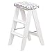 Produktbild S&RL Leiter Hocker Lagerung Hohe Hocker Lounge Chair Home Holz Leiter Hocker Tragbare Klappstuhl Küche Esszimmer Hocker, Weiß, 5#