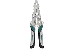 Aldea 9-in-1 Multifunctional Stainless Steel Wire Plier Wire Stripper, Cutter & Crimping Tool for Electricians, Multi-Purpose Electrical Stripping Tool (Multi-Color, Pattern A)