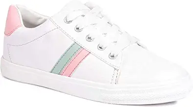 RINDAS Womens | Ladies | Females | Girls Comfortable, Fashionable, Synthetic Leather, Shoes College Wear | Casual Sneakers