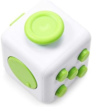 Mini Fidget Cube Relieves Stress And Anxiety, Fidget Toy Fun Cube Anxiety Attention Toy (Green White)