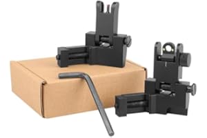 APLUSGEAR Folding 45 Degree Quick Conversion BUIS Optic Iron Sight for AR15 Front and Rear Wheels