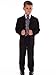 5-Piece Boys Black & Silver Suit