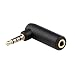 Produktbild adaptare 10121 Winkel-Adapter 3,5mm Klinkenstecker (4-polig) auf Klinkenkupplung (3-polig), vergoldet, schwarz