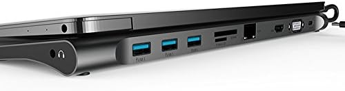 USB C Hub for Type C Interface Devices, 10 in 1 Aluminum TYPE C Adapter with HDMI, VGA, Micro SD, SD/MMC card, 3 USB 3.0 ports, Gigabit Ethernet, USB-C Charging and 3.5mm Audio Ports