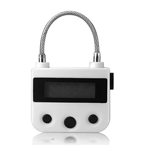 Preisvergleich Produktbild Jacquelyn Elektronische Bondage Lock Keuschheitsgürtel Handschellen Mundknebel Timing Switch Spiele für Erwachsene Paare,White