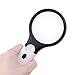 Price comparison product image Magnifying Glass with 3 LED Lights 3X 45X Handheld Illuminated Magnifier Super High Clarity Lightweight - White and Black