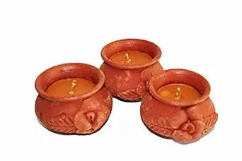 Marichi Beeswax Candles in Ylang Ylang Fragrance, Aromatic Candles, Clay pots Candles, Scented Decorative Candles, Candles for Yoga and Meditation, Burn Hour 14-16