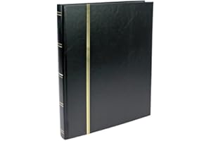 SAFE 115-5 album pour timbres avec 32 pages blanches, couverture en cuir de luxe (noir)