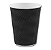 Produktbild 12oz schwarz Ripple Einweg Heiße Getränke Takeaway Kaffeetassen (75 Tassen)