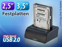 Xystec USB-Docking-Station für 2,5″- & 3,5″-SATA-Festplatten - 6