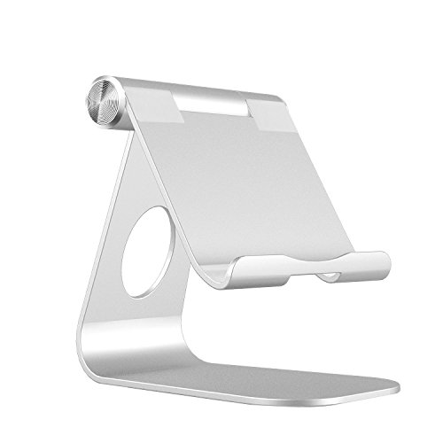 Verstellbare iPad Handy Halterung, Tonyhoney 270 ° Drehbares Phone Dock Smartphones Ständer,Tisch Halterung für Tablets, E-Reader und Smartphones wie iPhone 7 / iPad , Samsung, Huawei,Sony usw–Aluminium Halterung in Silber - 2