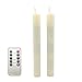 Produktbild lukloy – Pack von 2 LED Dancing Flame beweglichen Docht Taper Kerzen Lichterkette mit Timer-Fernbedienung Dimmer Funktion RC, für Weihnachten Hochzeit Abendessen Dekoration batteriebetrieben