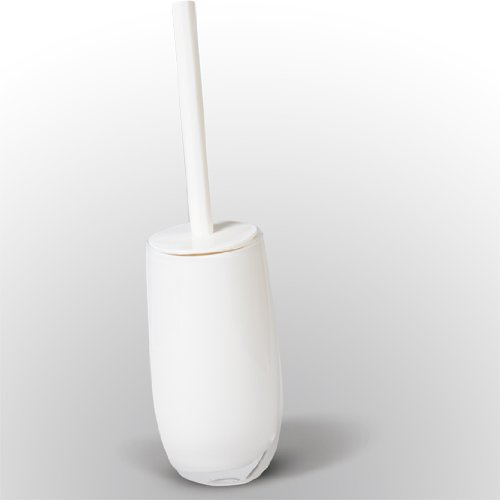 Tatkraft 4742943012233 Toilettenbürstenhalter, Acryl, weiß, 9.5 x 8.9 x 35.29 cm