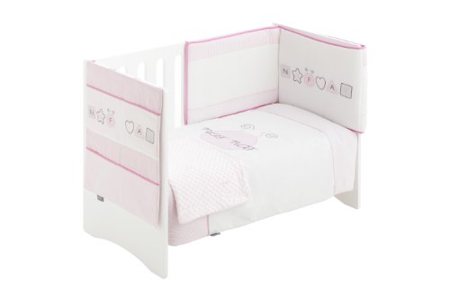 Ladybird Duvet Plus Bumper Plus Pocket Cot Plus Summer Blanket (Set of 4, Pink)