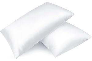 ‎FITTIA Fittia 2er-Set Satin Kissenbezug Premium Kopfkissenbezug Kissenhülle Haar- und Hautpflege Seidig mit Reißverschluss, Weiß, 40x80cm