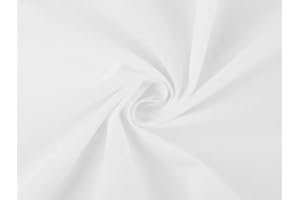 AZ MERCERIE Tessuto Puro Cotone in Tinta Unita venduto al mezzo metro, 1 qtà=50cm; 2 qtà=100cm, per creazioni di abbigliamento, biancheria, accessori, cuscini, tende e federe. (BIANCO)