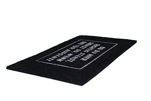 Bambelaa! Fußmatte „Ob Du Hier Richtig Stehst…“ Kokos (ca. 75×45 cm) Rutschfeste Pvc Gummi Unterlage Schwarz 1 Stück - 2