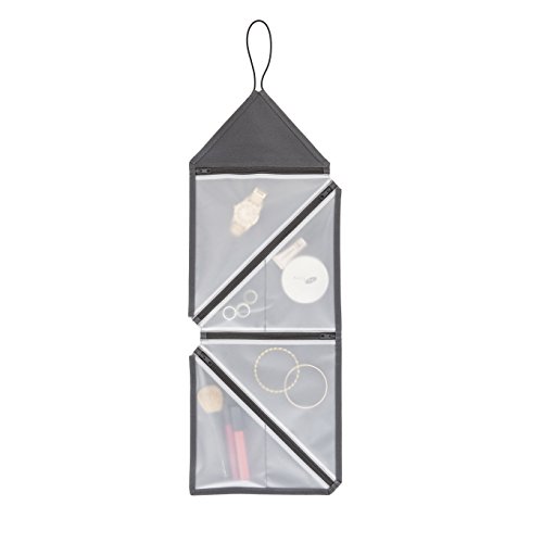 Umbra 294600-149 Tangram Reiseorganizer, Schmuckorganizer, Schmuckorganisierer, Schmuckaufhänger, Schmuck, Accessoires, Make-Up, Schminke, Zusammenklappbar, Polyester, Kohle - 3