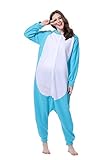 Unisex Erwachsene Kinder Pyjamas Cosplay Nachtwäsche Osterhase Tier Onesie Kostüme Schlafanzug Tieroutfit tierkostüme Jumpsuit (M, Blau Hase) -
