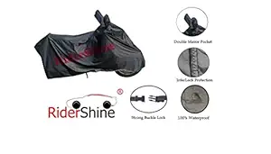 RiderShine Universal Waterproof Scooty Body Cover for Yamaha Cygnus Ray ZR Honda Activa 5G Suzuki Access 125 TVS Jupiter TVS Ntorq Universal Black