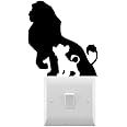 Pack of 4 Lion Mufasa/Simba Inspired Novelty King Light Switch Stickers, Laptop Sticker, Tablet Sticker, Wall Stickers (Black)