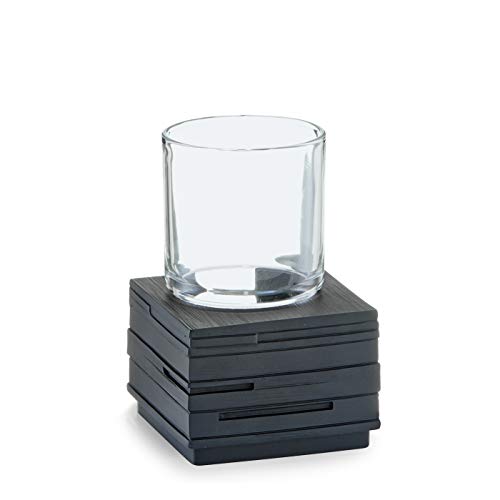Zeller 18317 Vaso de Enjuague, Poli Resina, Negro, 8.3000000000000007x8.3000000000000007x11.5 cm