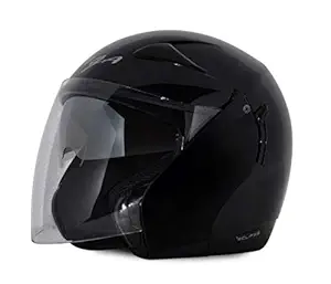 Vega Eclipse ECL-K-L Open Face Helmet with Double Visor (Black, L)