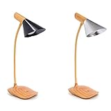 Características: Lámparas de mesa de LED de grano de madera de imitación regulables